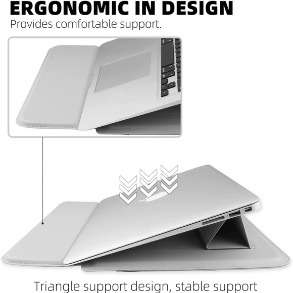 MacBook Pro 13 2016-2021 Laptop Sleeve PU Leather Case - Picture 3 of 10